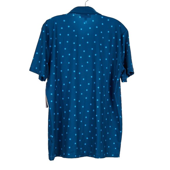 Redvanly Polo Shirt Medium Golf Junian Admiral Blue Geometric Spandex Stretch - Picture 7 of 7